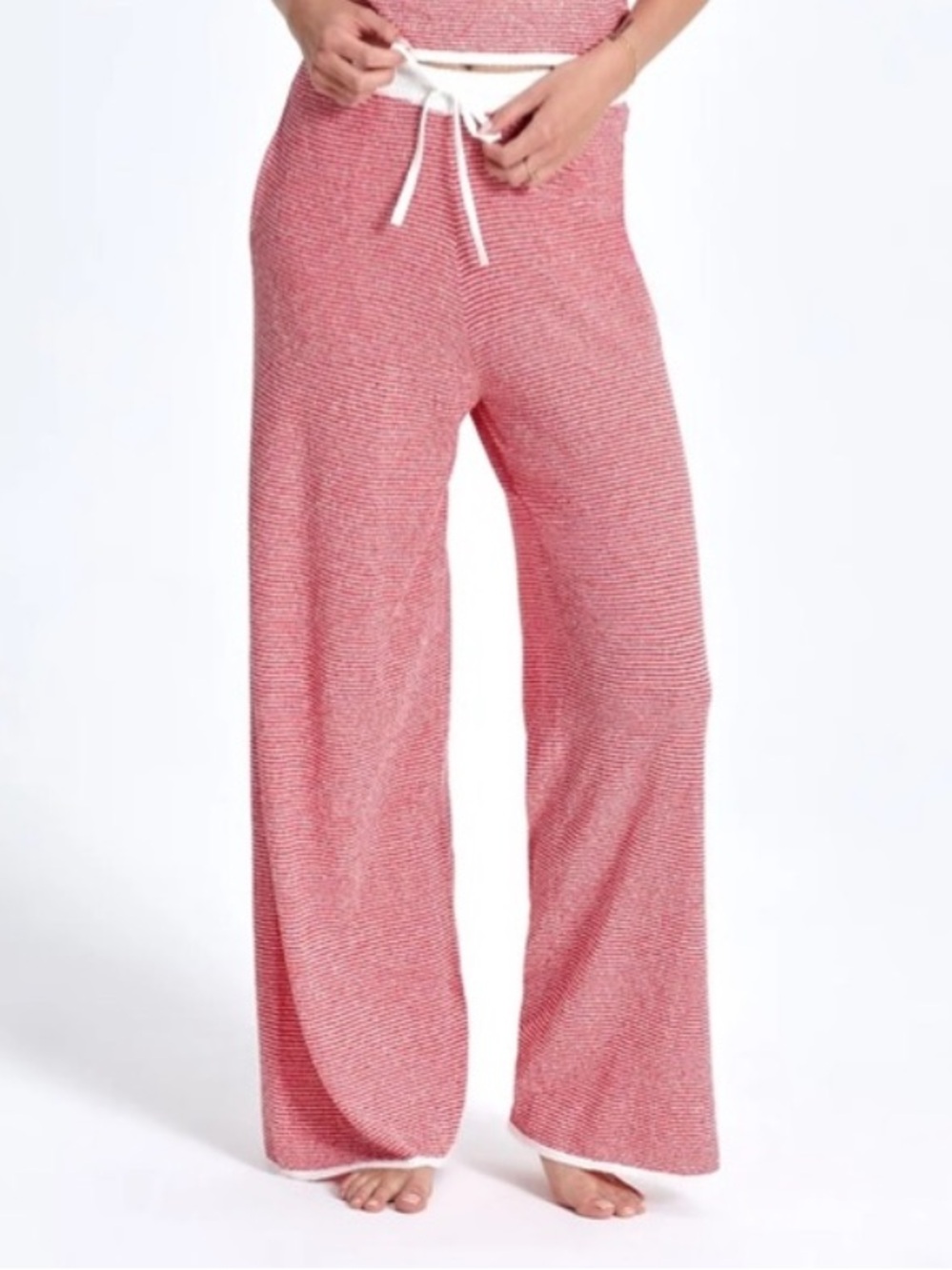 The Bar Carter red and white knit pants Sz L